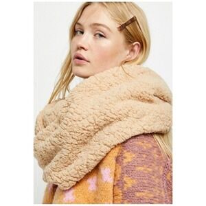 Free People Cloud Nine Scarf Double Loop‎ Infinity Sherpa Cozy Camel One Size